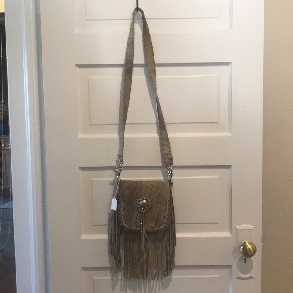 Stitched fringe bag